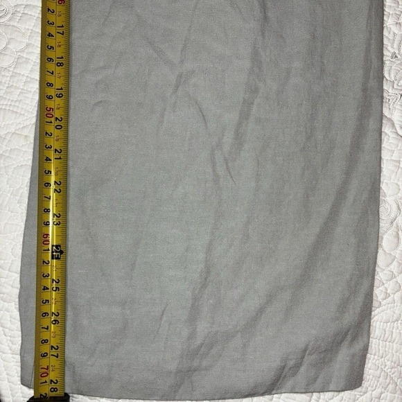 Zara High Waist Pleated Wide Leg Cotton Linen Gray Trouser Pants Preppy Corpcore - Picture 9 of 13